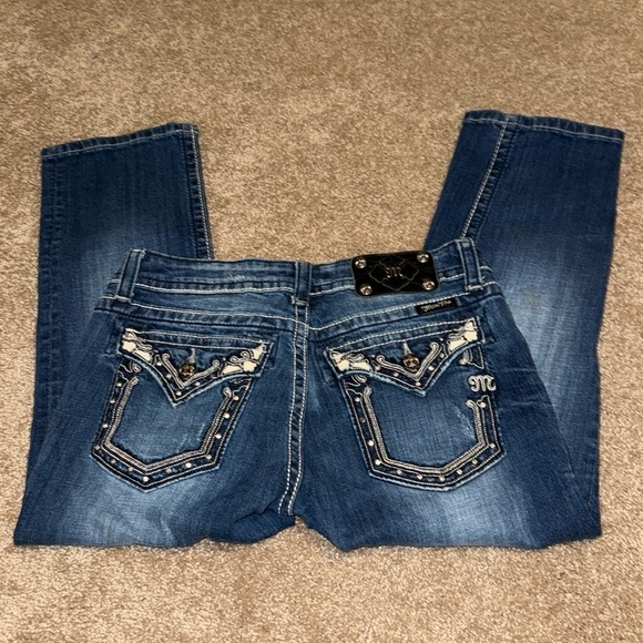 Miss Me Capri Jeans Sz. 29 Thick Stitch Lightly distressed Pockets. F - Picture 1 of 5